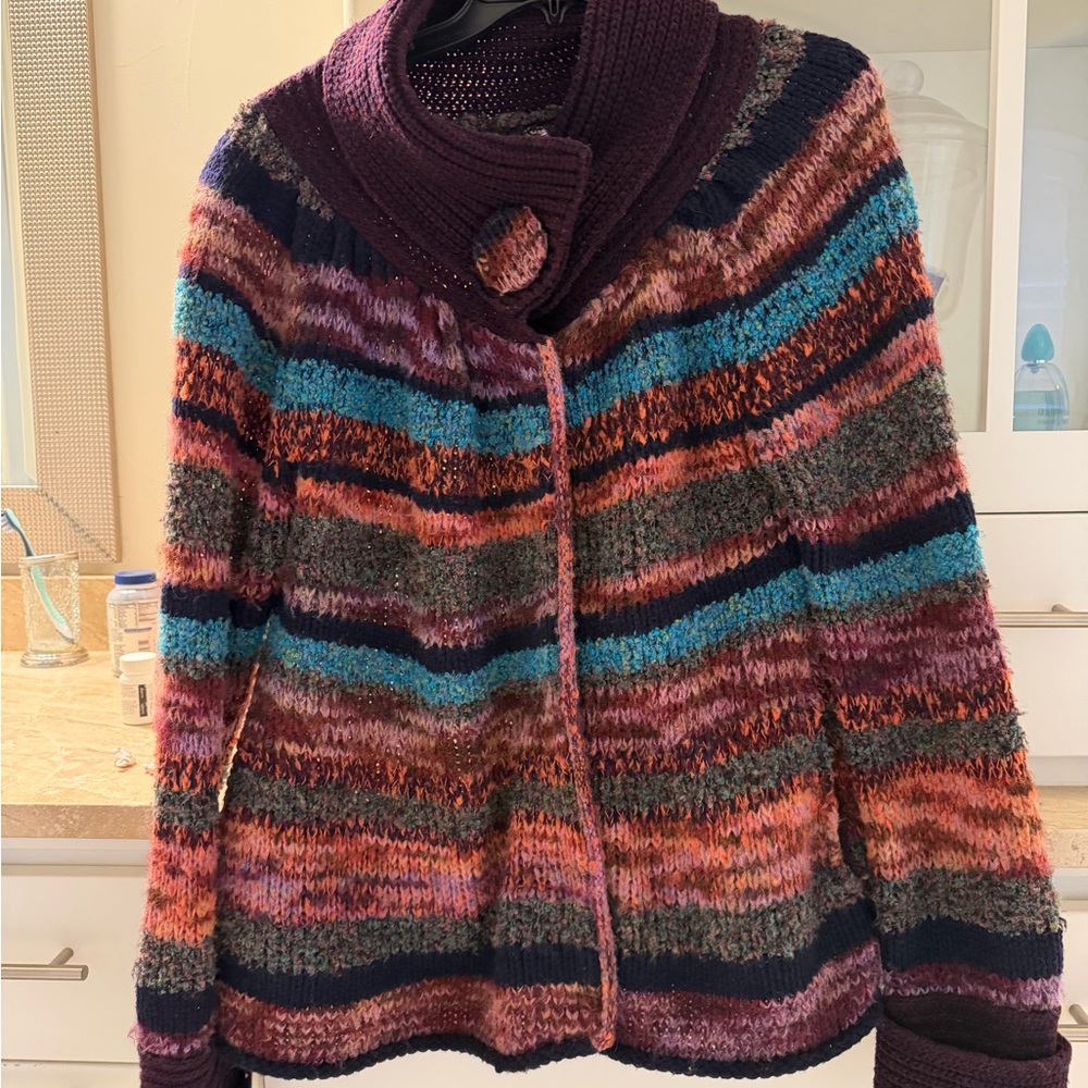 Anthropologie Pendleton Women's Colorful Striped Cardigan